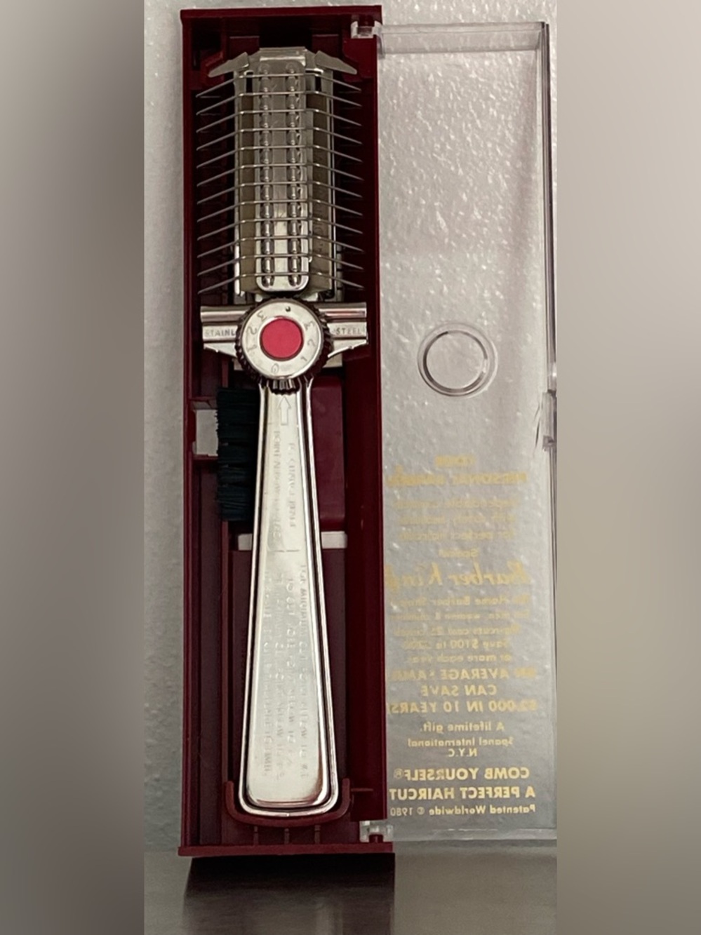 BARBER KING-STAINLESS STEEL HAIR RAZOR 
WITH BRUSH RAZORS AND PAPERWORK